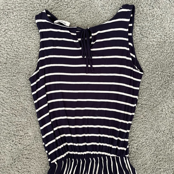 Zenana Outfitters Navy and White Striped Jumpsuit - Picture 3 of 5
